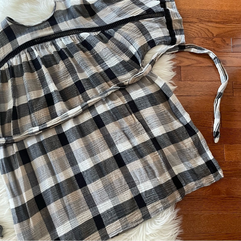 ANTHROPOLOGIE MAEVE PLAID CHECK PRINTED MINI DRESS Size Small with Pockets